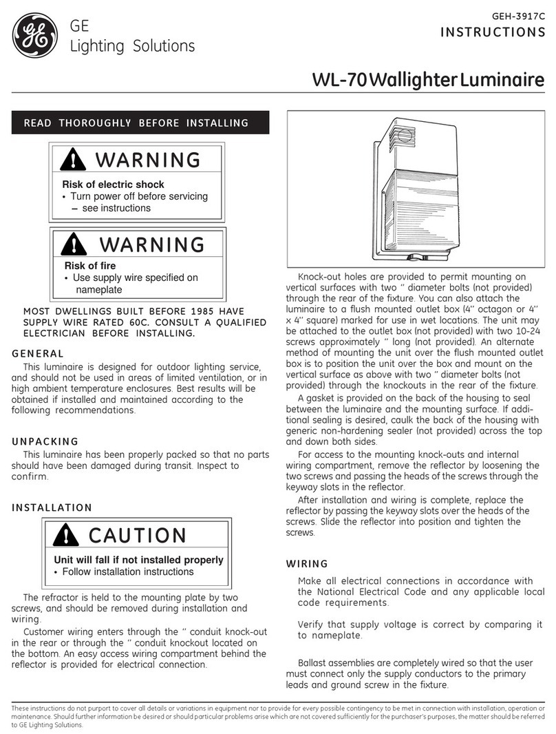 GE WL-70 Wallighter User manual