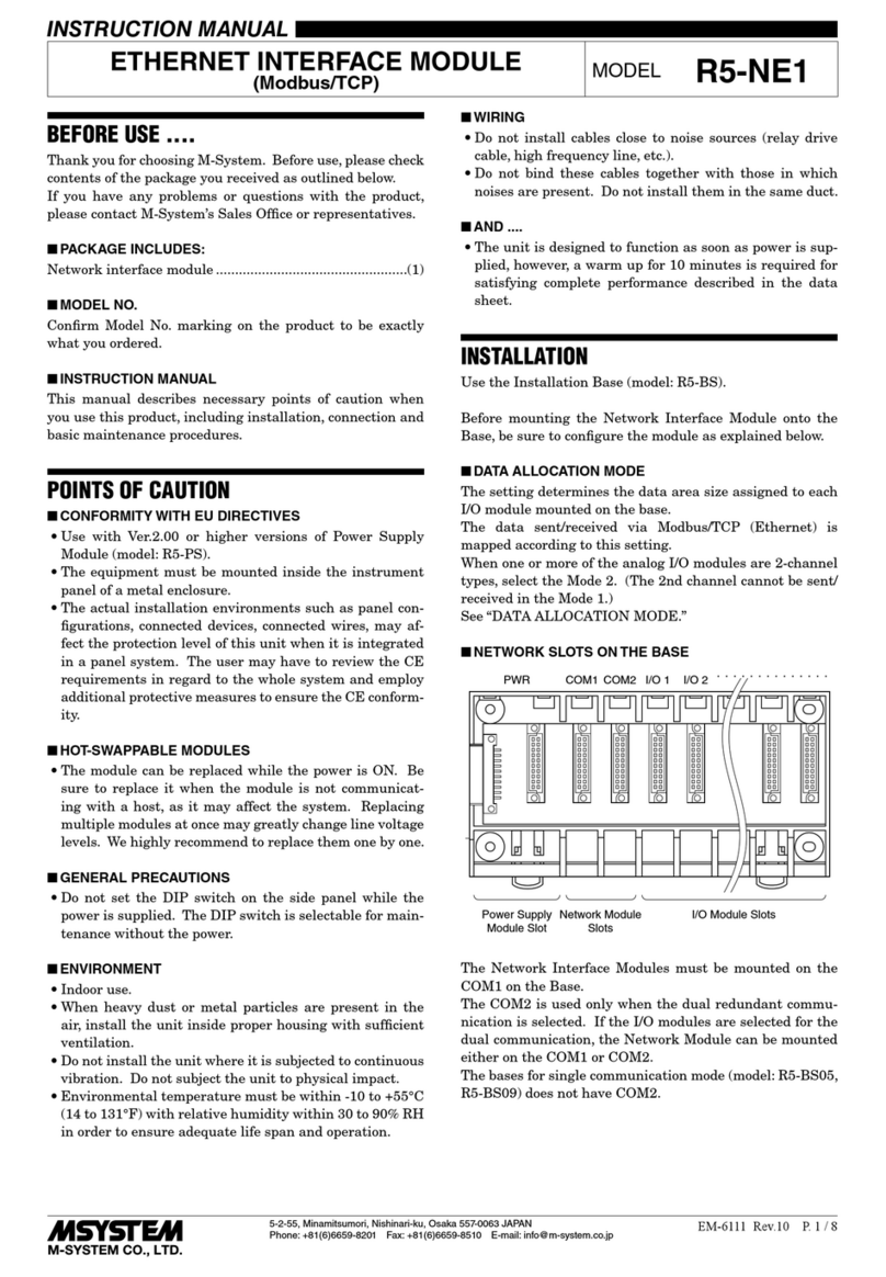 M-system R5-NE1 instruction manual M-system R5-NE1 instruction manual
