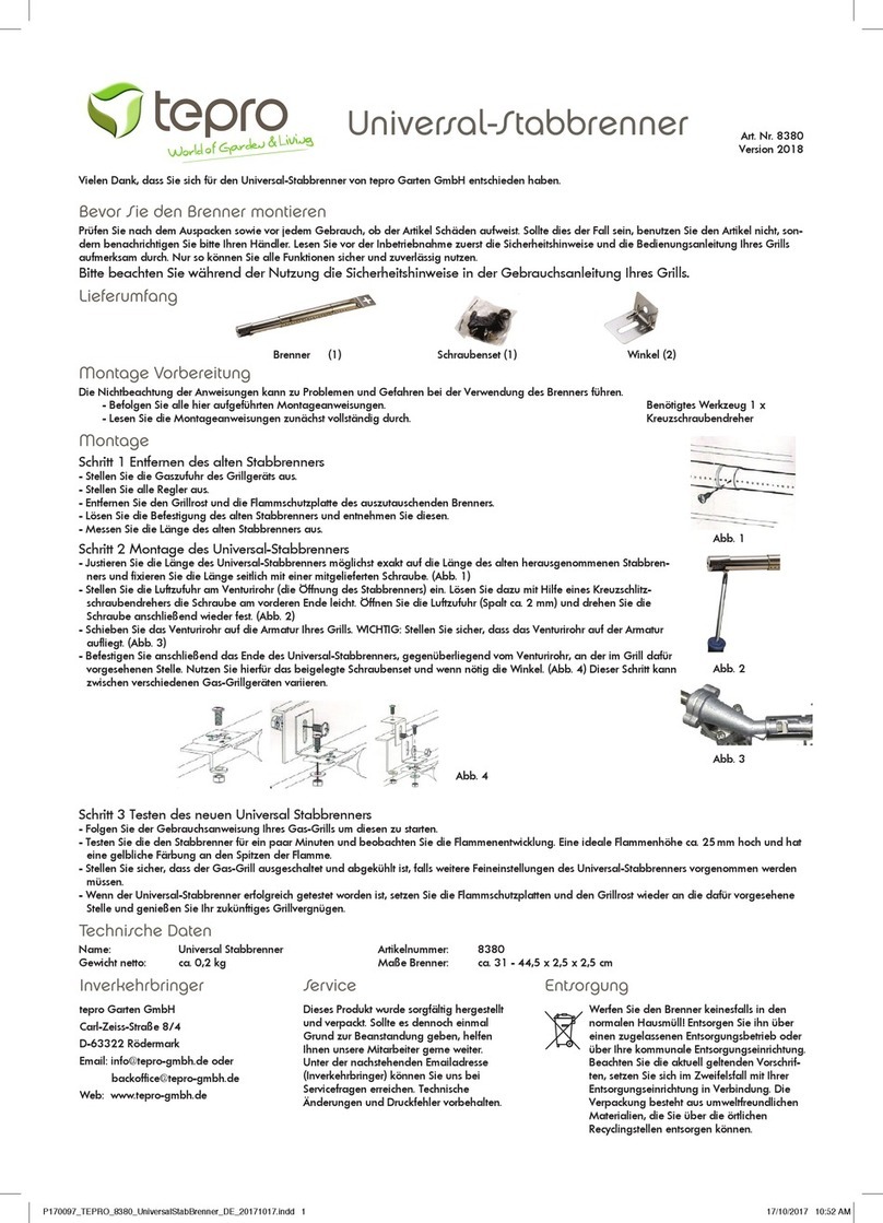Tepro Garten Universal tube burner quick start guide