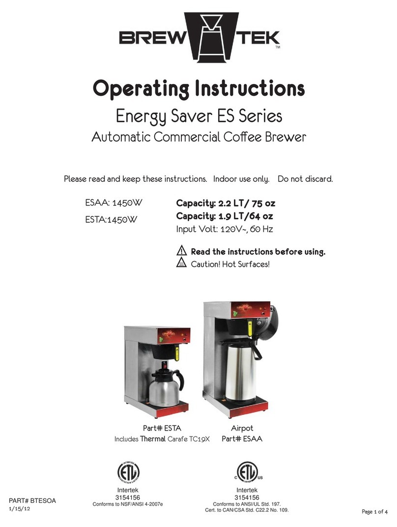 BrewTek Energy Saver ES Series User manual
