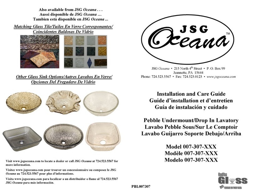JSG Oceana 007-307 Series Installation and care guide
