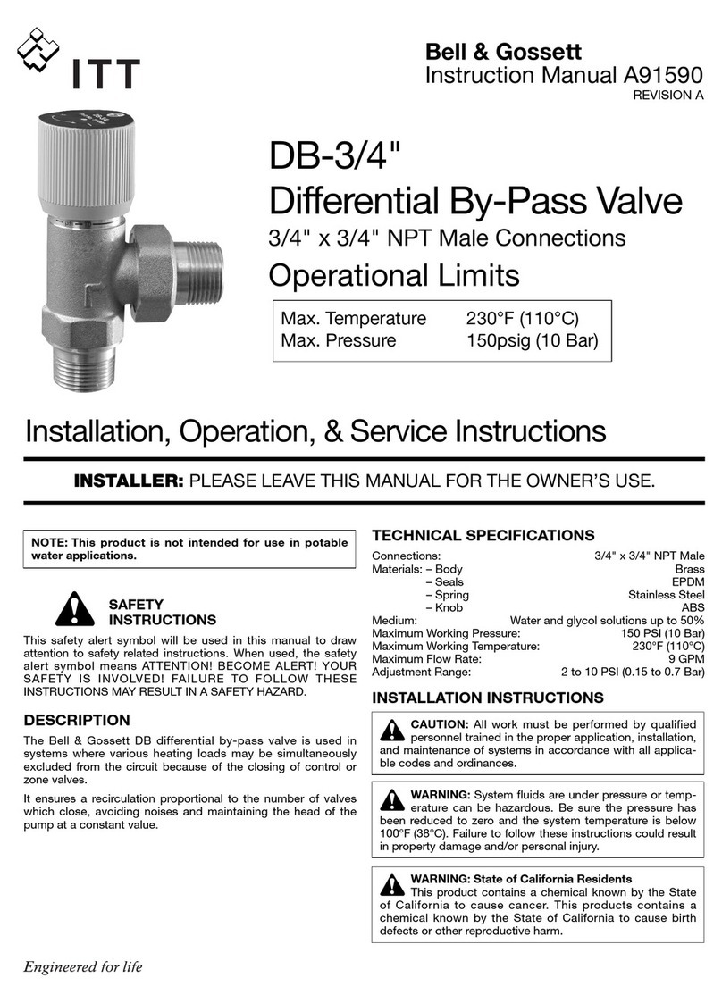Bell and Gossett DB-3/4 Installation, operation & service instructions Bell and Gossett DB-3/4 Installation, operation & service instructions