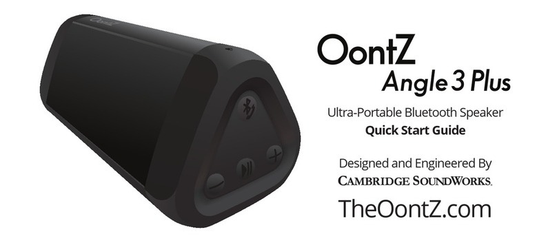 Cambridge Sound Works Oontz Angle 3 Plus quick start guide