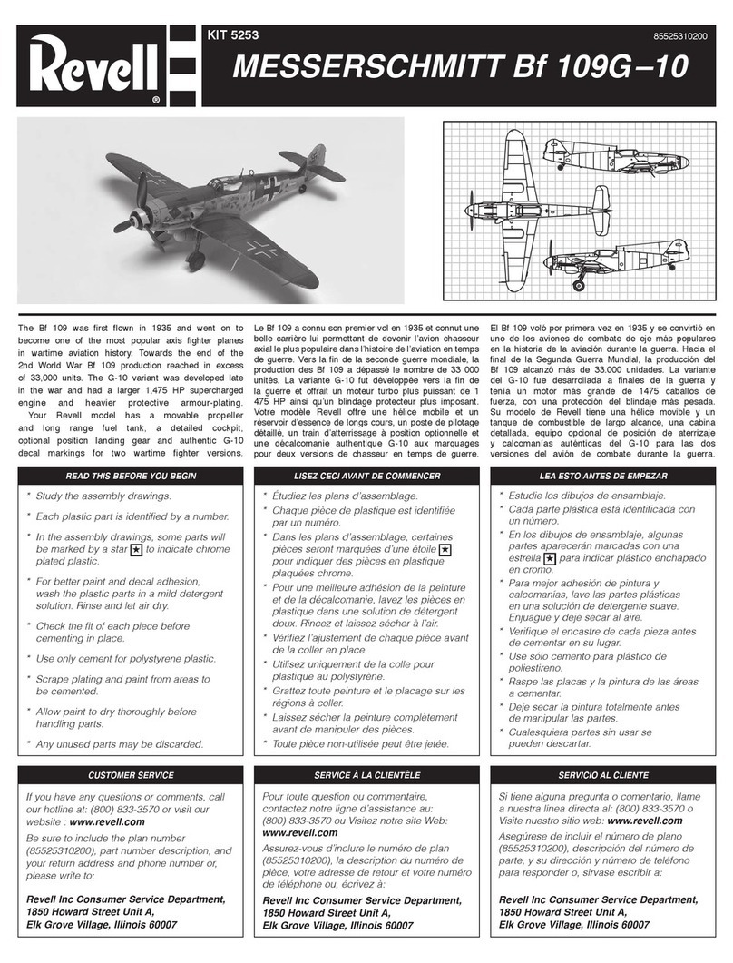 REVELL MESSERSCHMITT Bf 109G-10 User manual REVELL MESSERSCHMITT Bf 109G-10 User manual