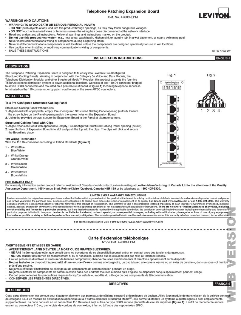 Leviton 475609-EPM installation instructions