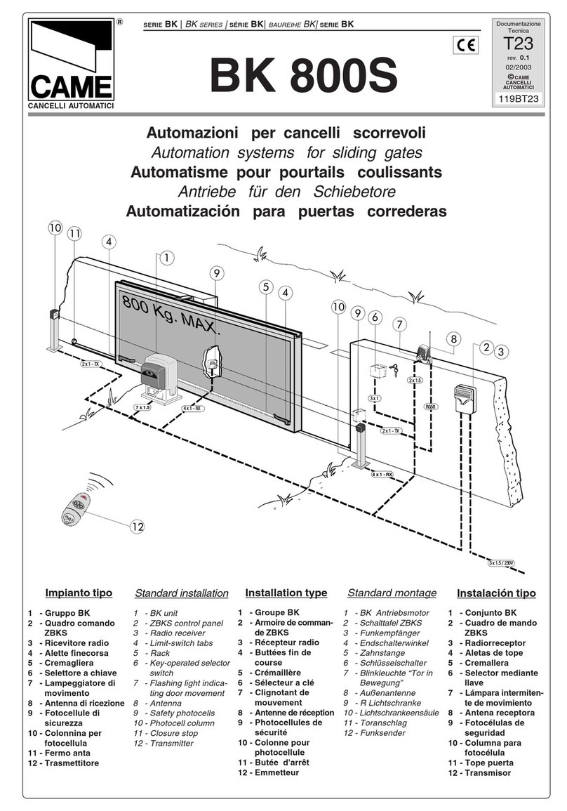 CAME BK Series User manual