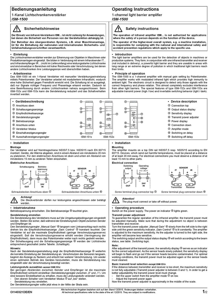 Pantron ISM-1500 operating instructions