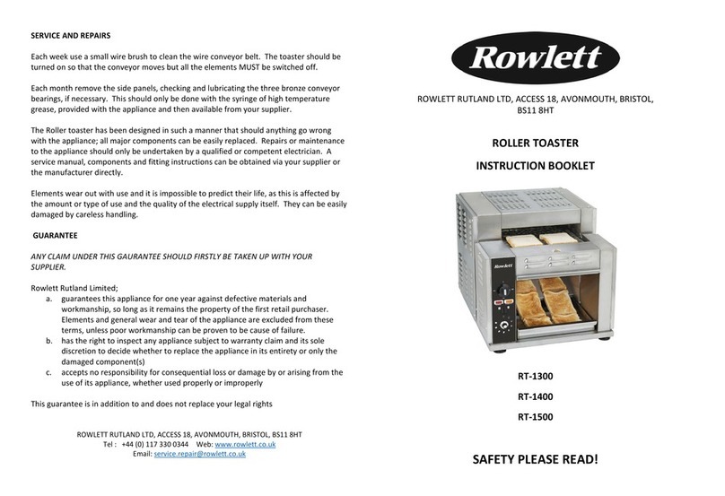 Rowlett RT-1300 Instruction booklet