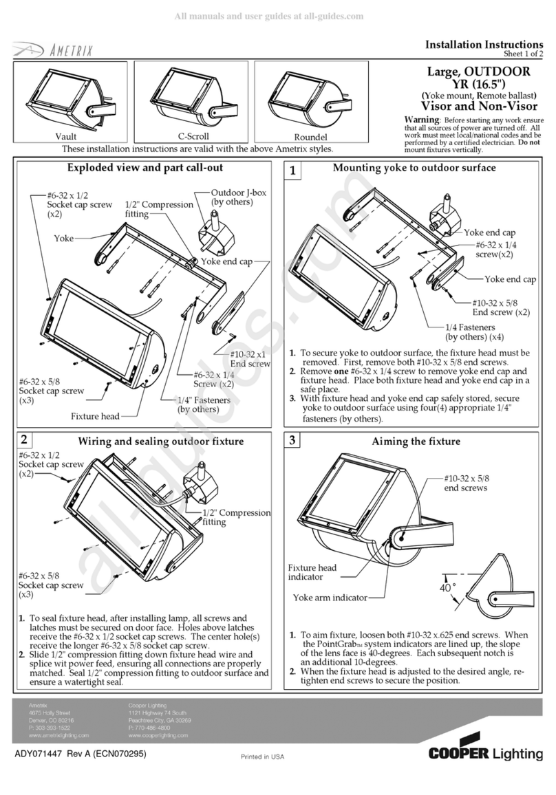 Cooper Notification Ametrix YR Series installation instructions