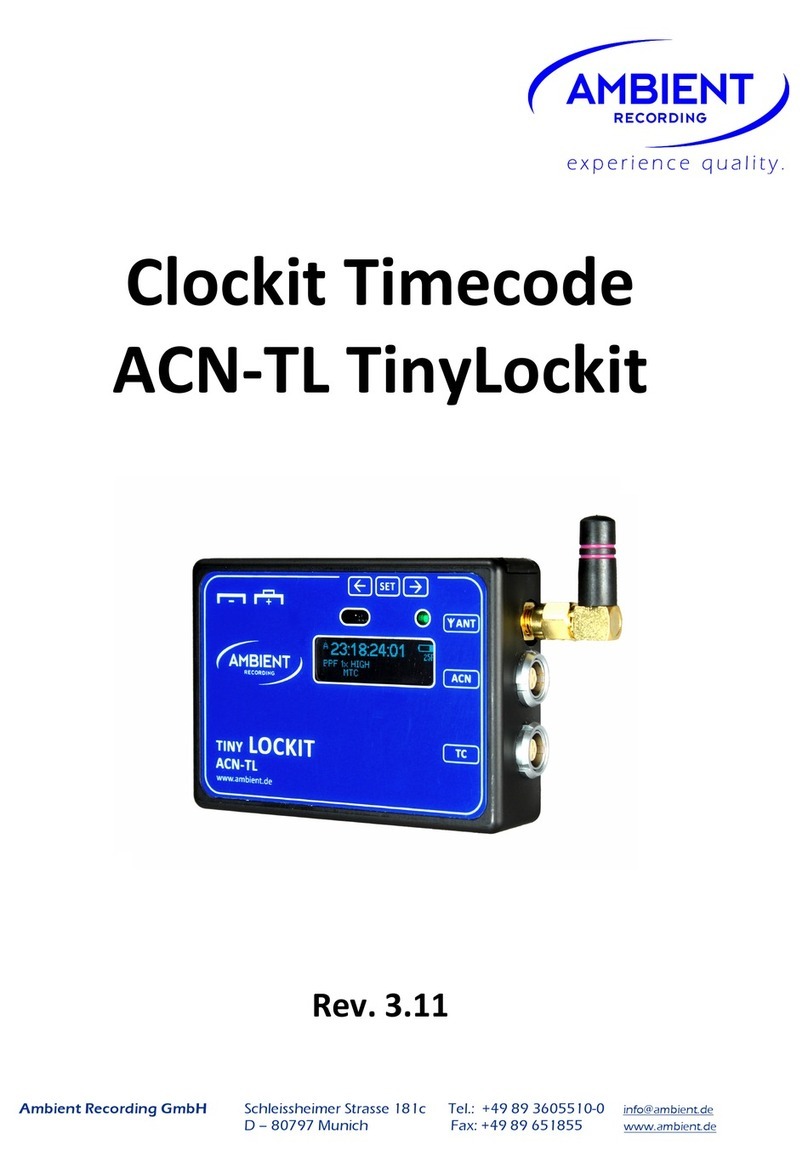 Ambient Recording ACN-TL TinyLockit manual