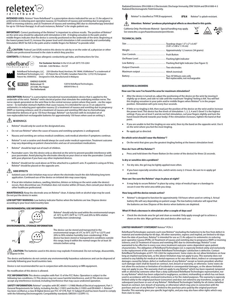 Reliefband Reletex manual