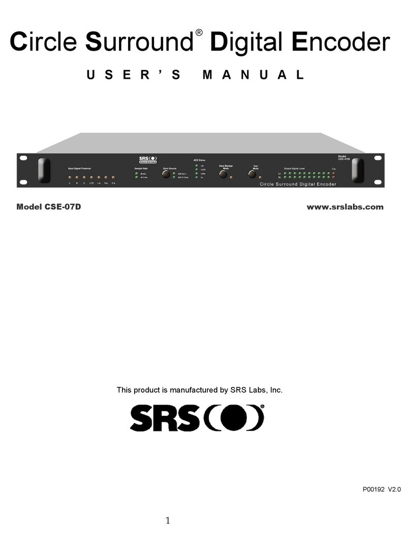 SRS Labs CSE-07D user manual