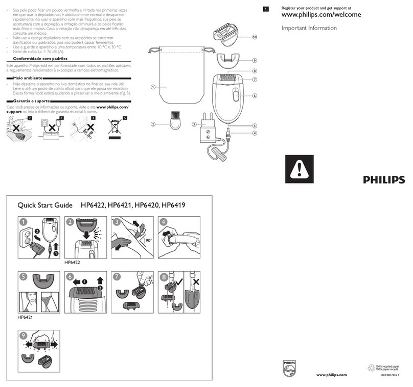 Philips HP6422 quick start guide