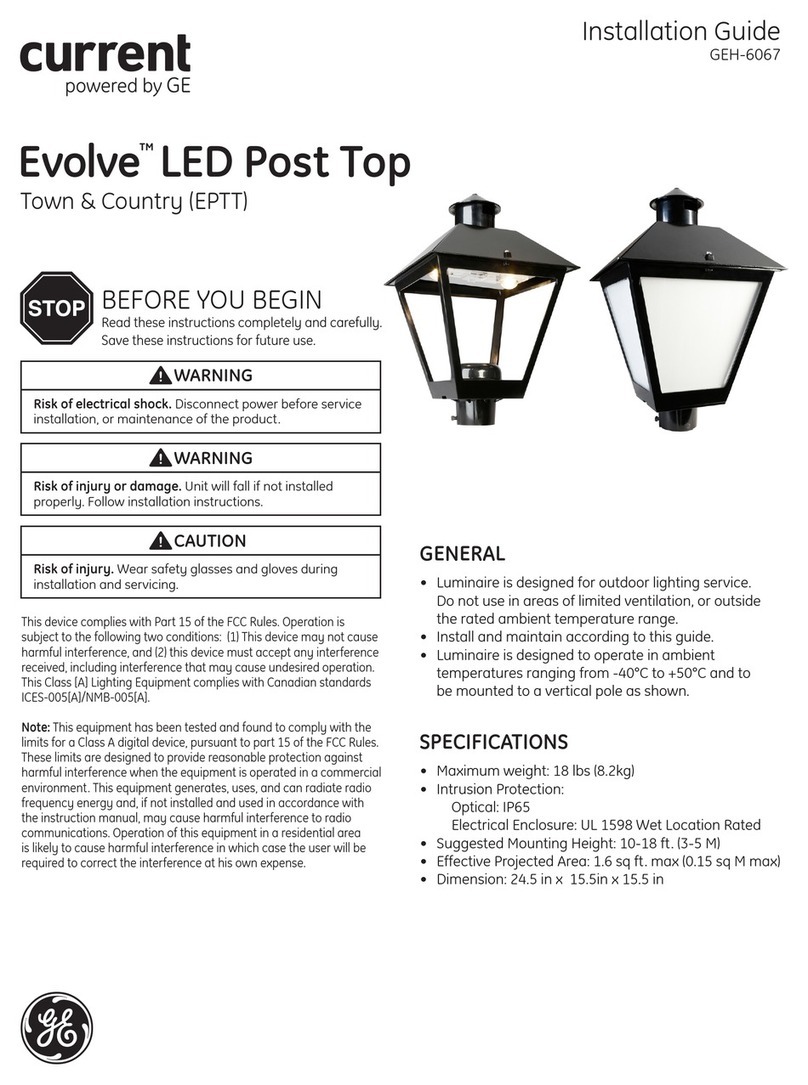 GE current Evolve LED Post Top Series User manual
