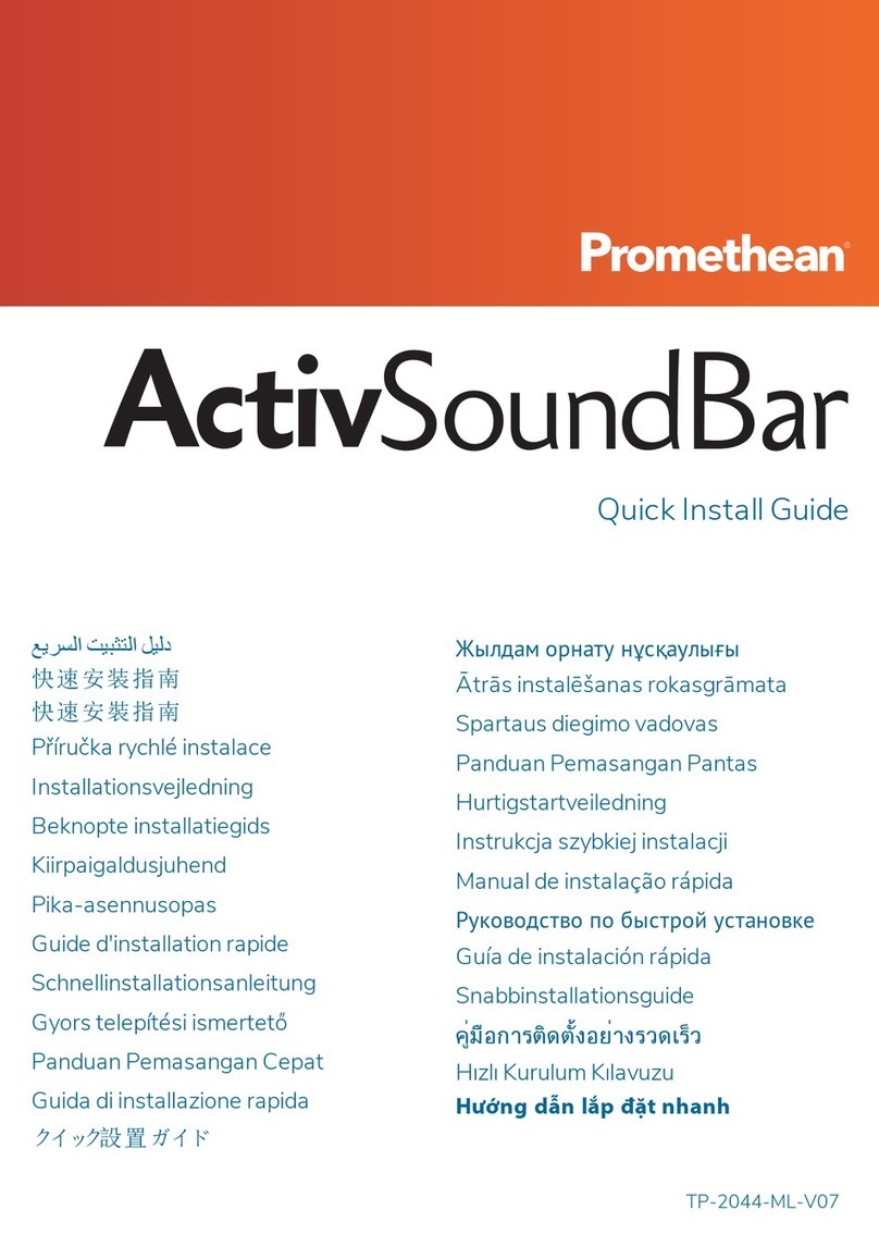 promethean ActivSoundBar Quick install guide