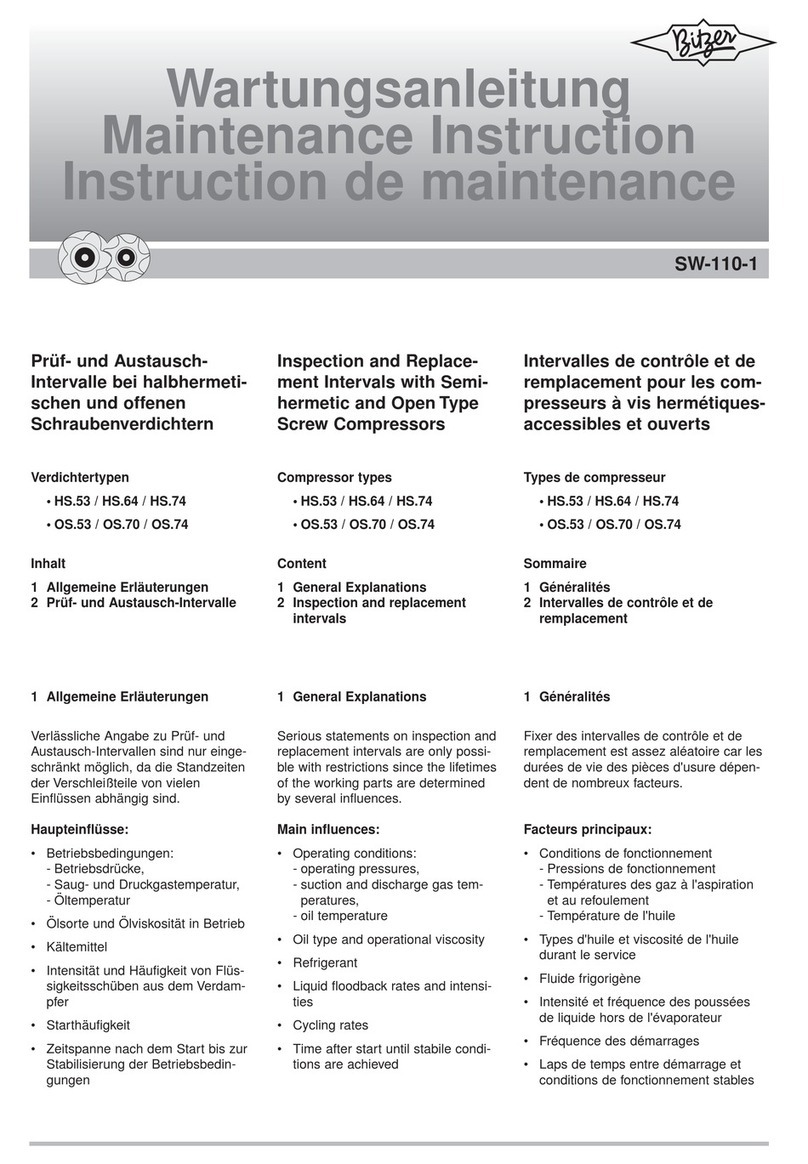 Bitzer SW-110-1 Maintenance Instruction