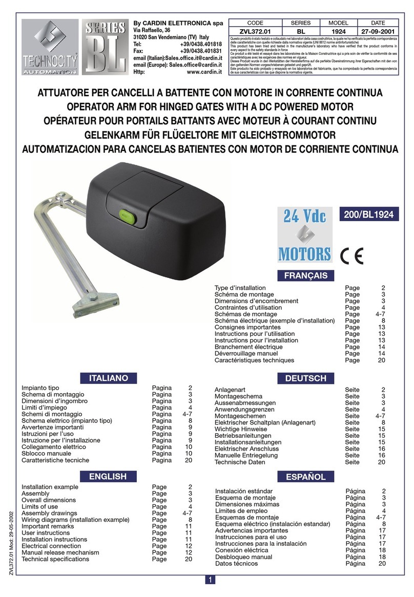 CARDIN ELETTRONIC BL Series manual CARDIN ELETTRONIC BL Series manual