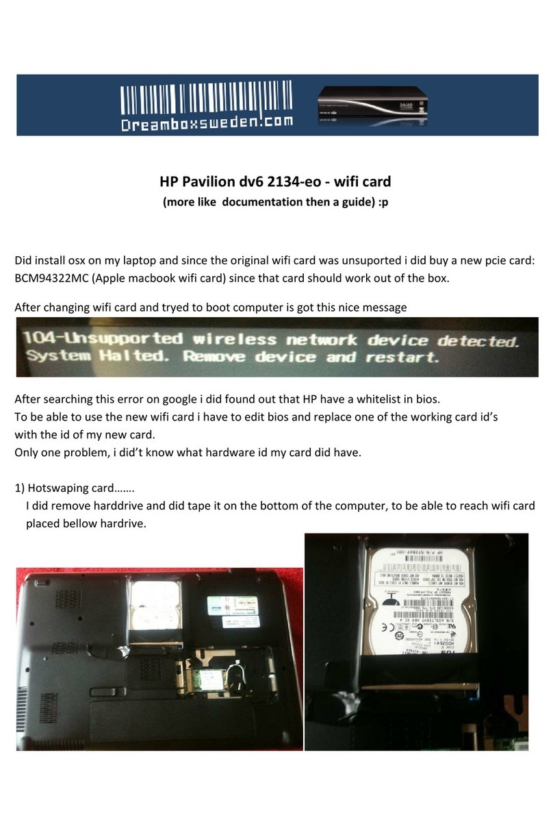 HP Pavilion DV6 2134-EO User manual