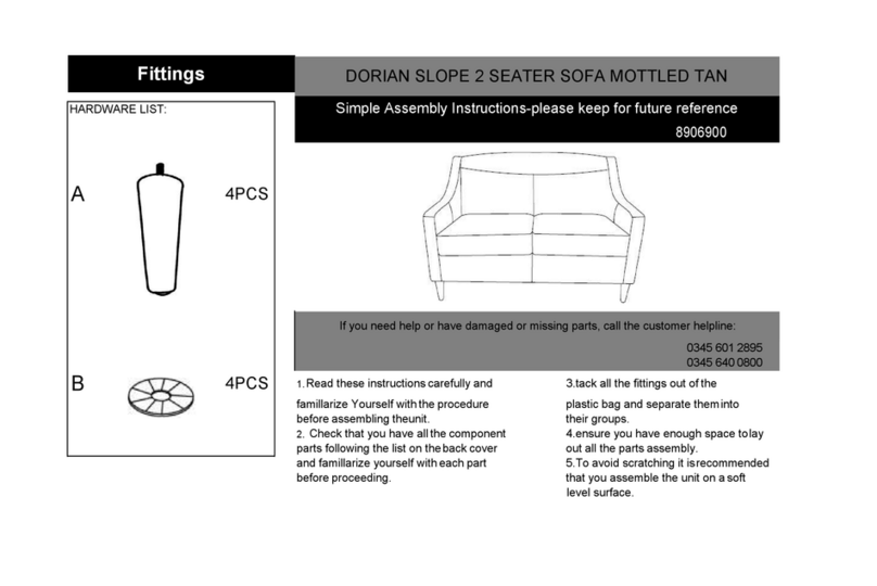 Argos DORIAN SLOPE 2 SEATER SOFA MOTTLED TAN User manual