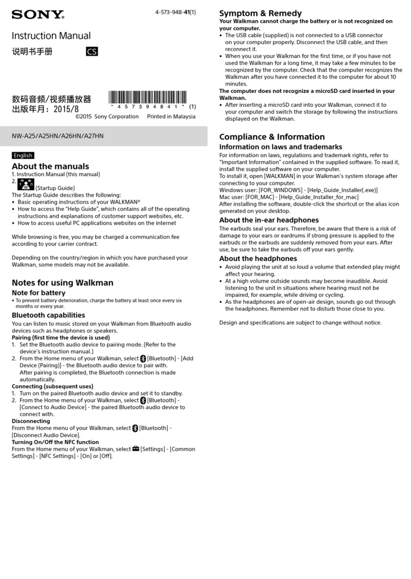 Sony NW-A25 instruction manual