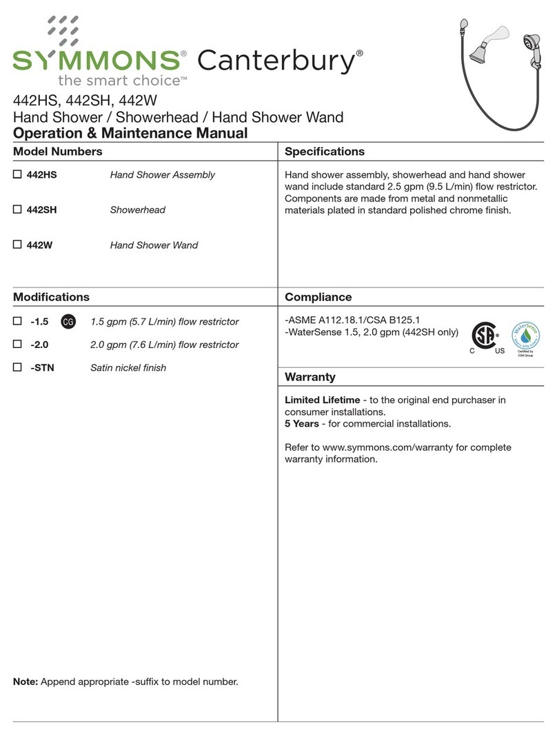 Symmons Canterbury 442HS Manual