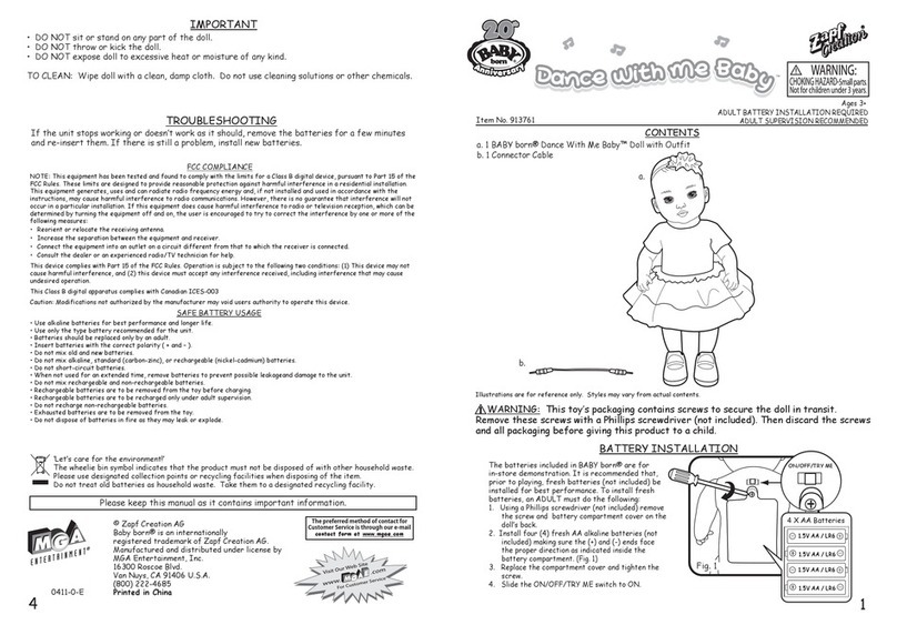 Zapf Creation BABY born Dance With Me Baby manual