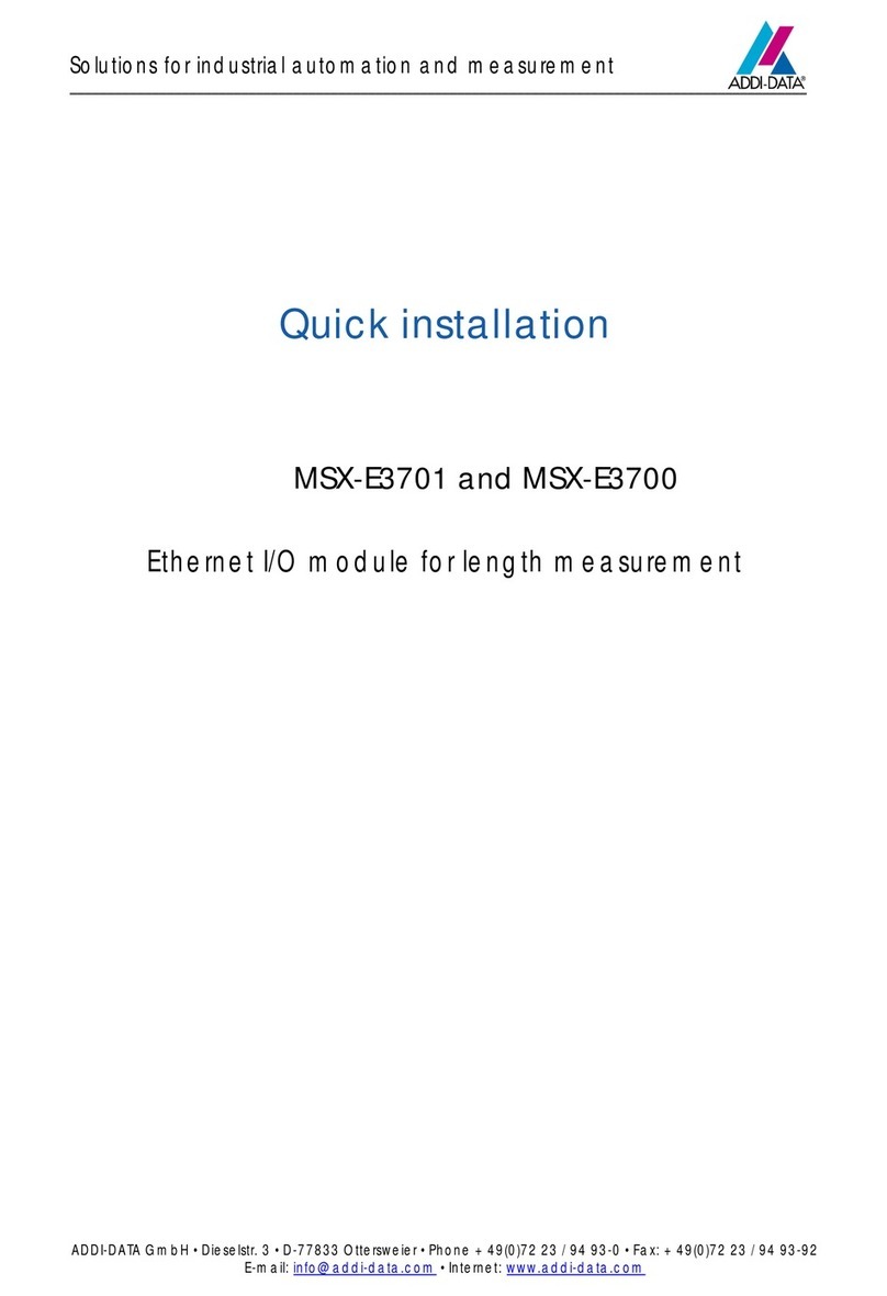 Addi-Data MSX-E3701 Quick installation