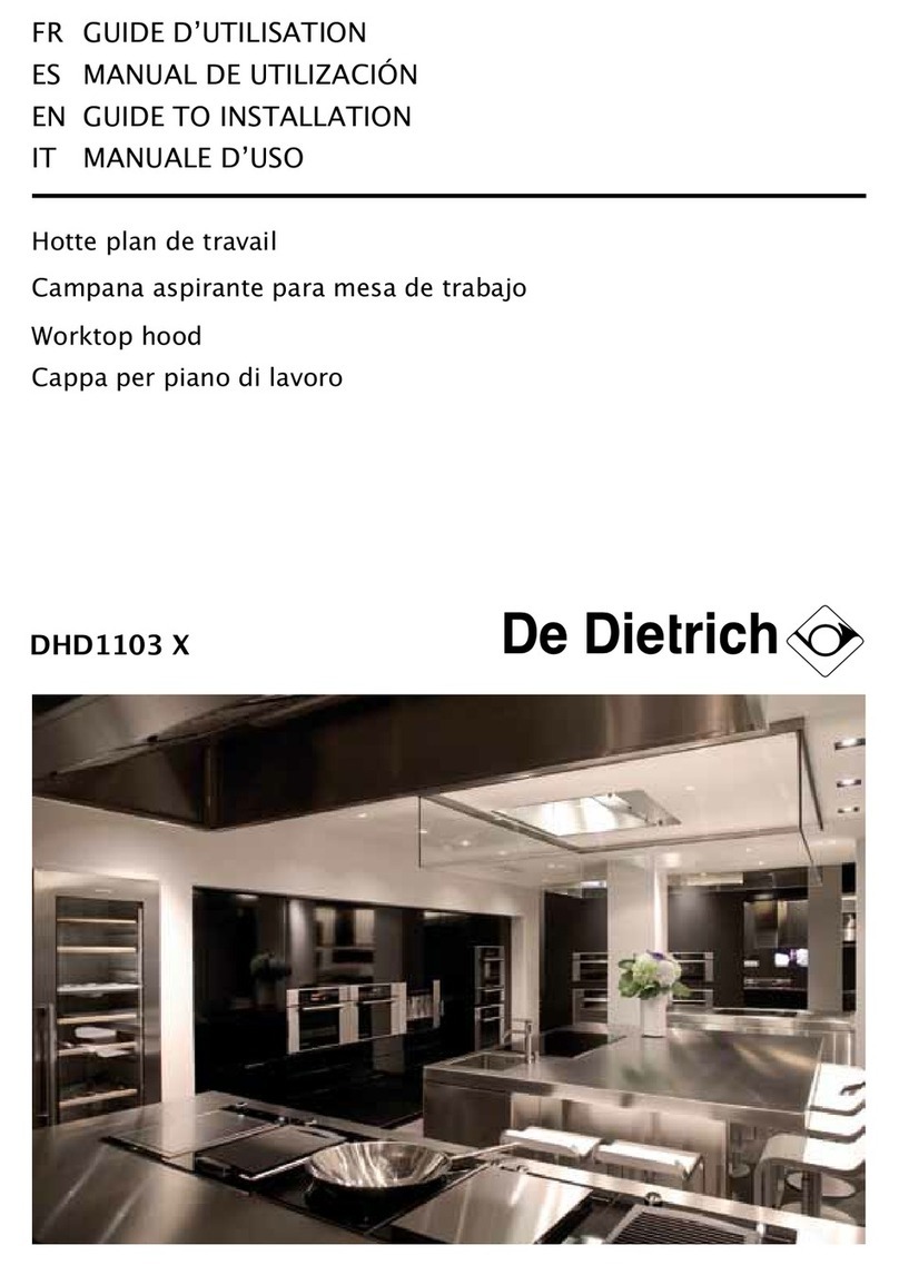 DeDietrich DHD1103 X Guide to installation