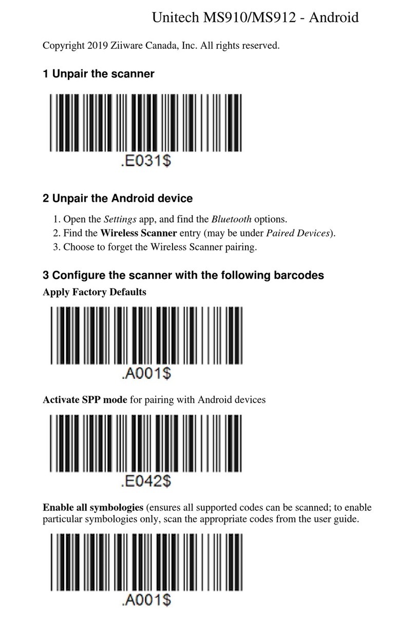 Unitech MS912 User manual