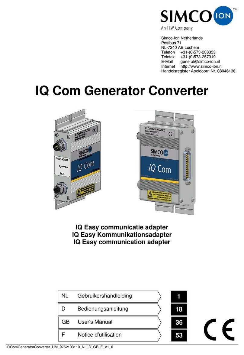 Simco ION IQ Com User manual