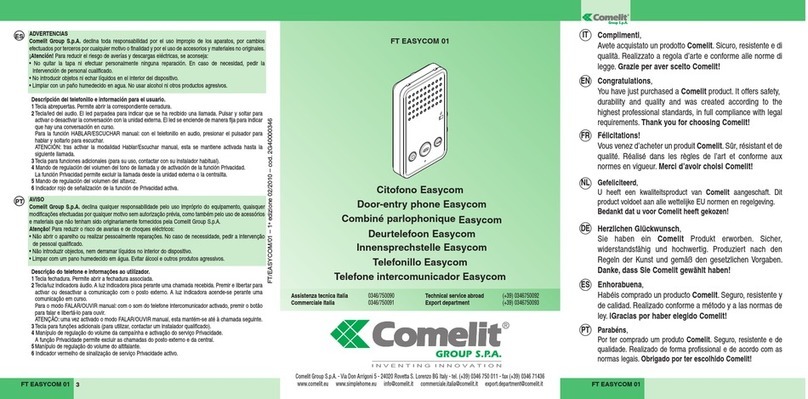 Comelit FT EASYCOM 01 User manual