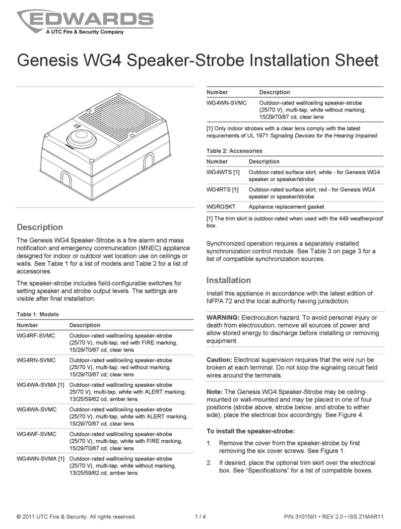 UTC Fire and Security Edwards Genesis WG4RF-SVMC Installation sheet UTC Fire and Security Edwards Genesis WG4RF-SVMC Installation sheet