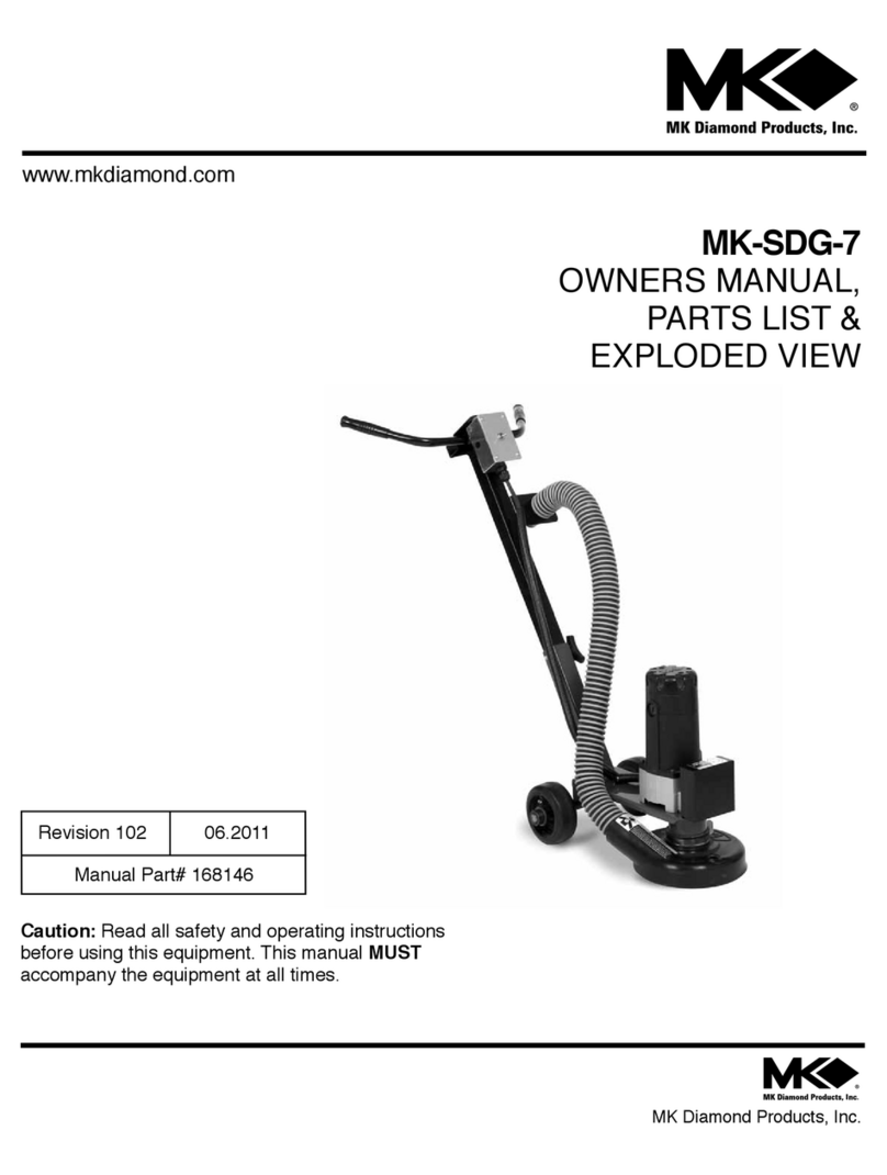 MK Diamond Products MK-SDG-7 OWNERS MANUAL, PARTS LIST & EXPLODED VIEW