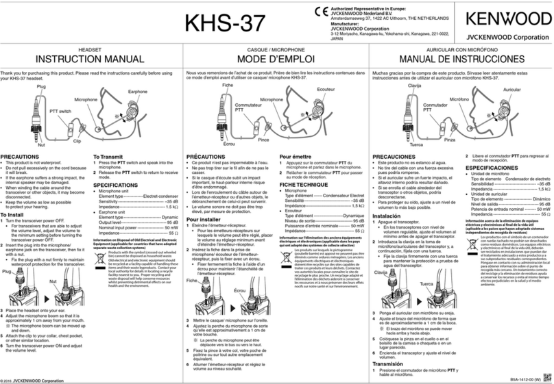 Kenwood KHS-37 instruction manual