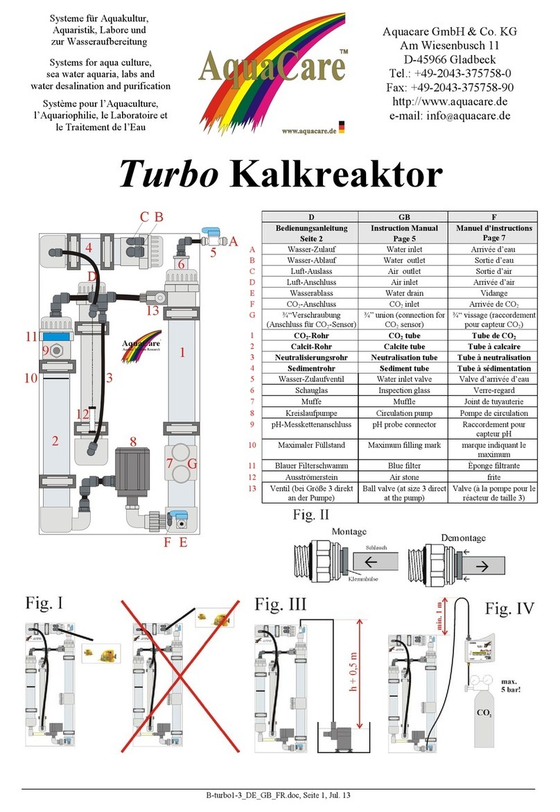 AquaCare Turbo Chalk Reactor instruction manual