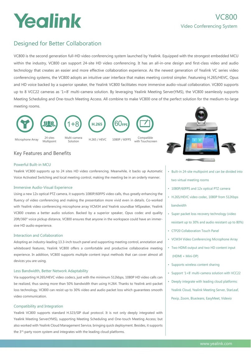 Yealink MeetingSpace VC800 User manual