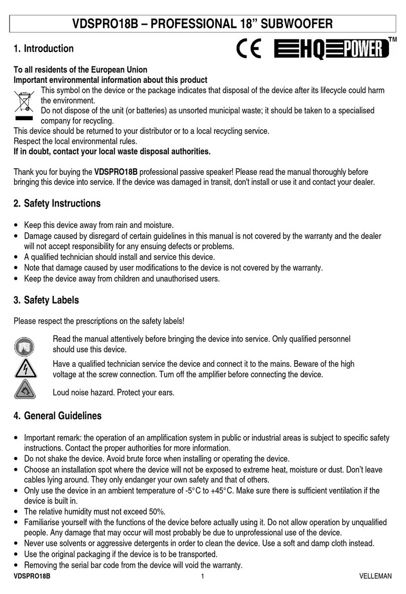 Velleman HQ Power VDSPRO18B manual