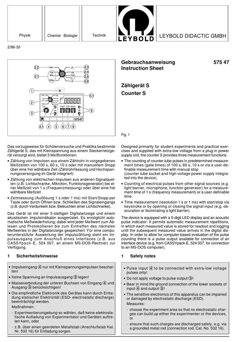 LEYBOLD S Series instruction sheet