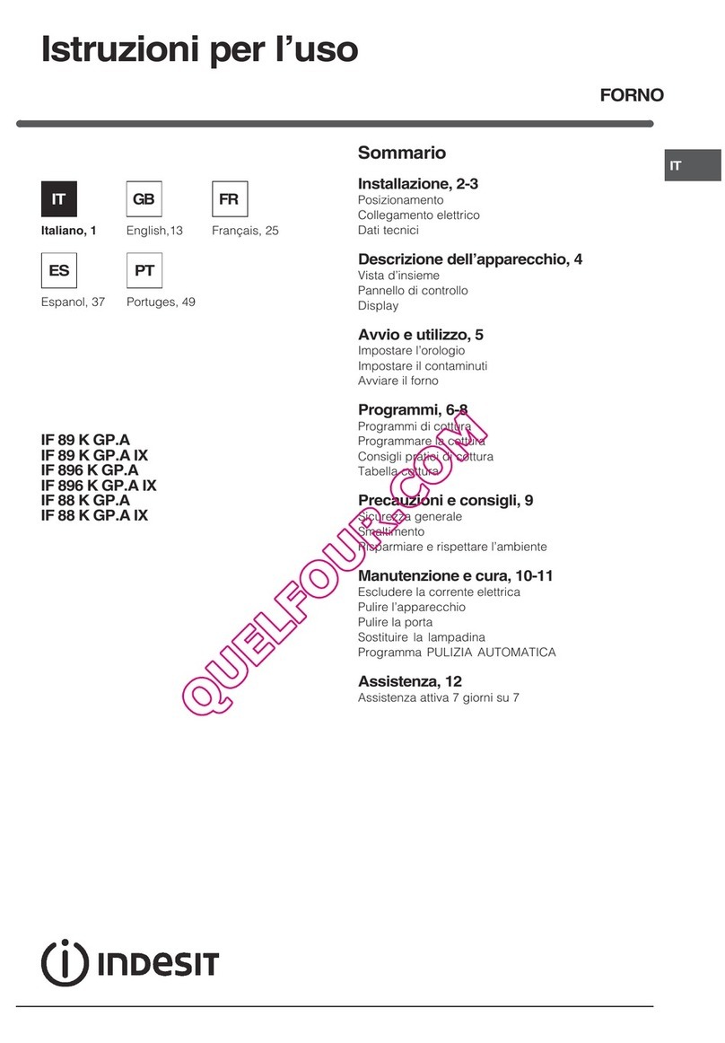 Indesit IF 89 K GP.A IX UK operating instructions