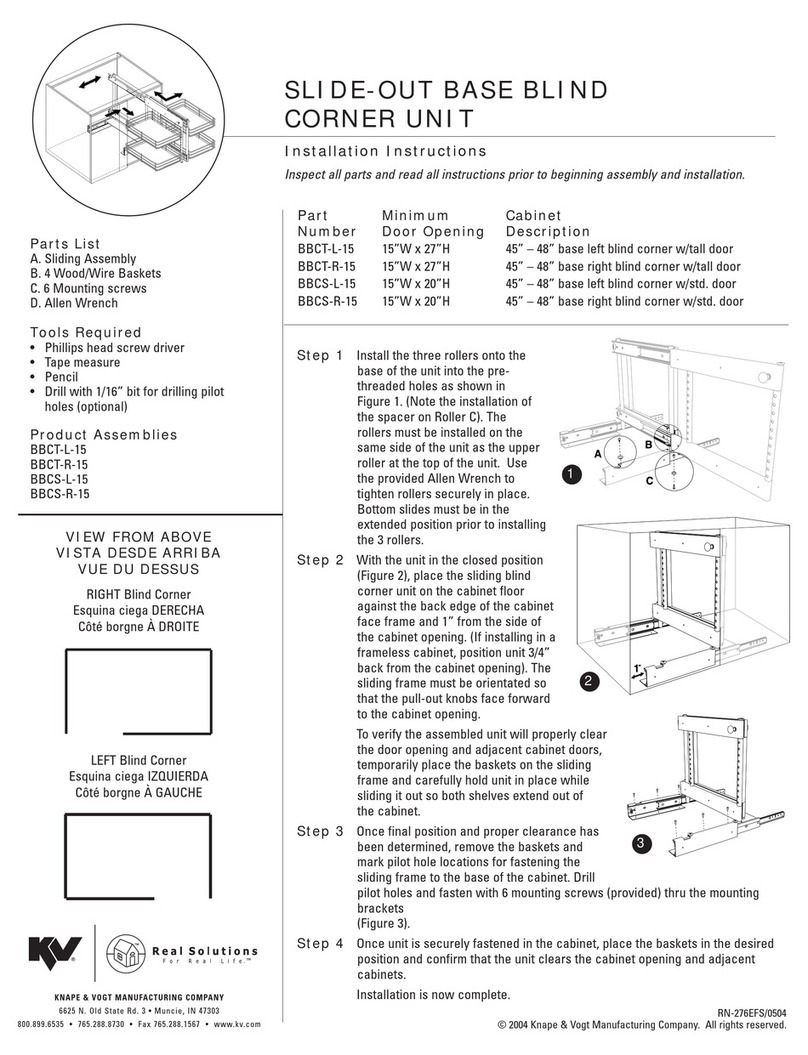Knape&Vogt BBCT-L-15 installation instructions Knape&Vogt BBCT-L-15 installation instructions