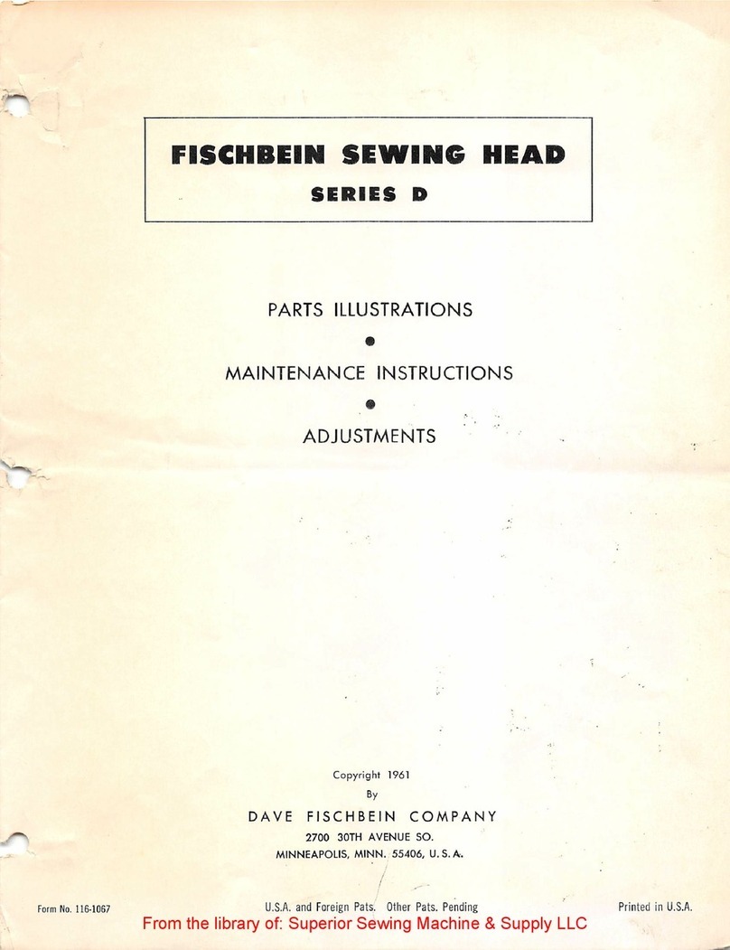 FISCHBEIN D Series PARTS ILLUSTRATIONS, MAINTENANCE INSTRUCTIONS, ADJUSTMENTS FISCHBEIN D Series PARTS ILLUSTRATIONS, MAINTENANCE INSTRUCTIONS, ADJUSTMENTS
