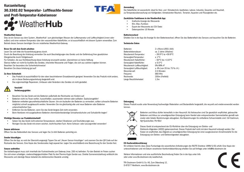TFA WeatherHub 30.3302.02 Short instruction manual