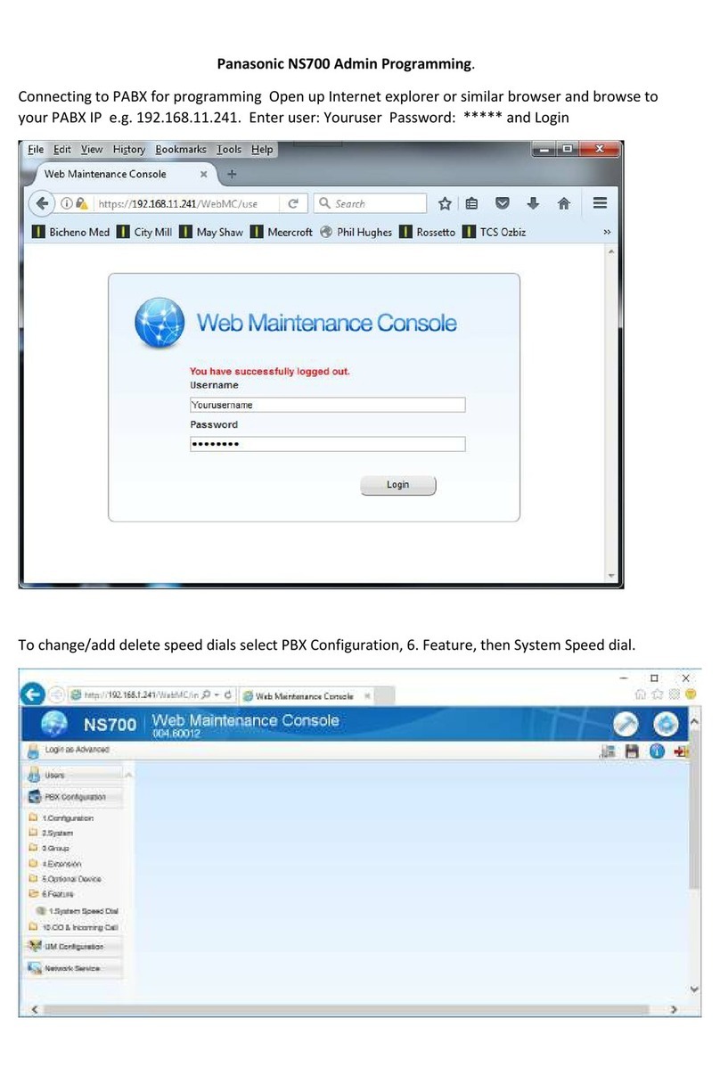 Panasonic NS700 Installation manual