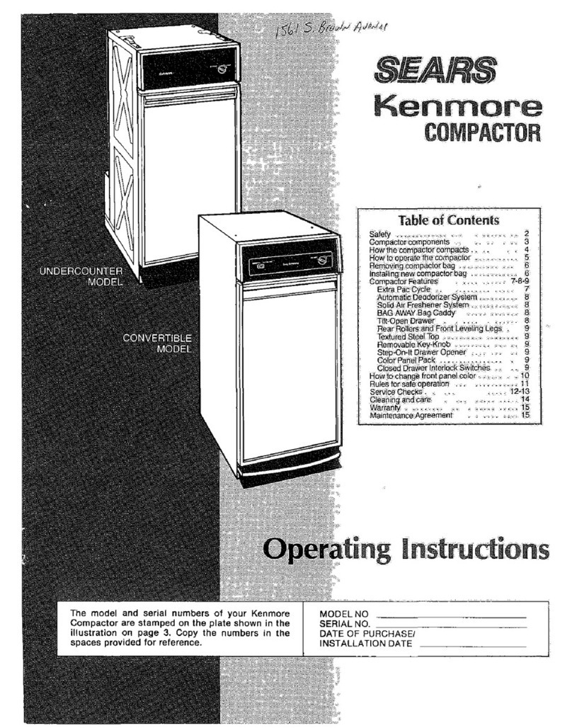 Sears Kenmore 13501 Series User manual