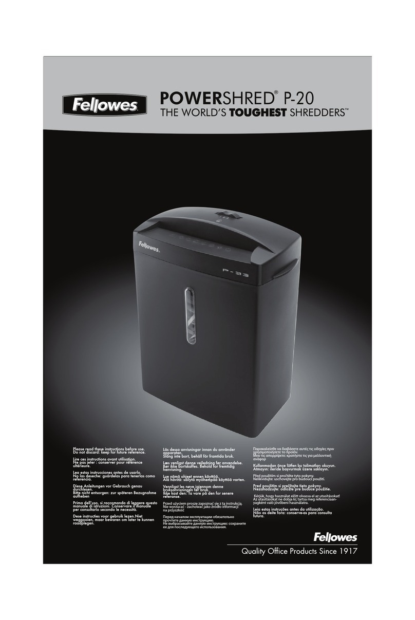 Fellowes Powershred P-20 manual