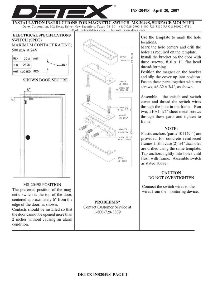 Detex MS-2049S installation instructions Detex MS-2049S installation instructions