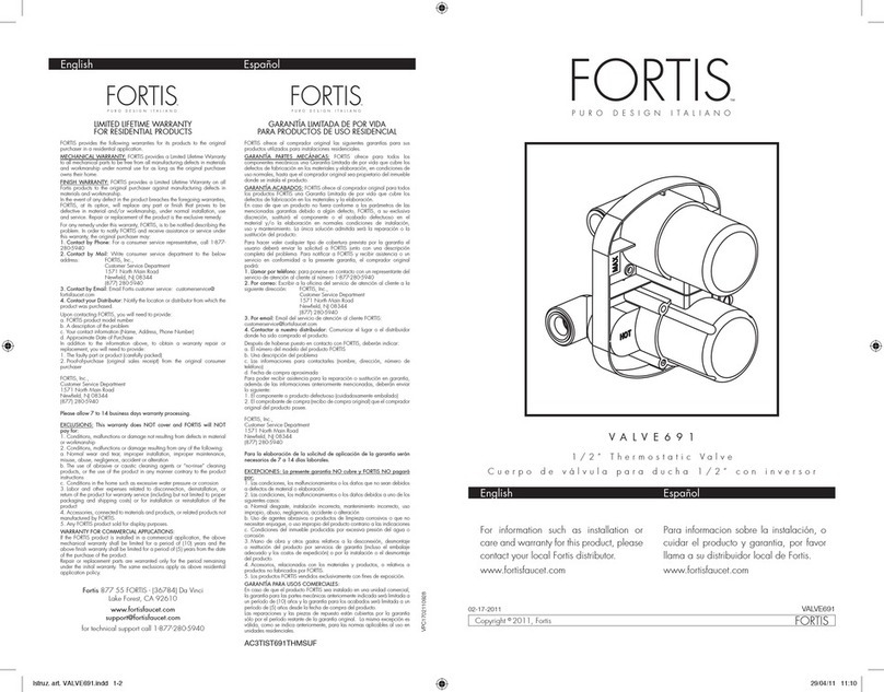 Fortis VALVE691 installation instructions
