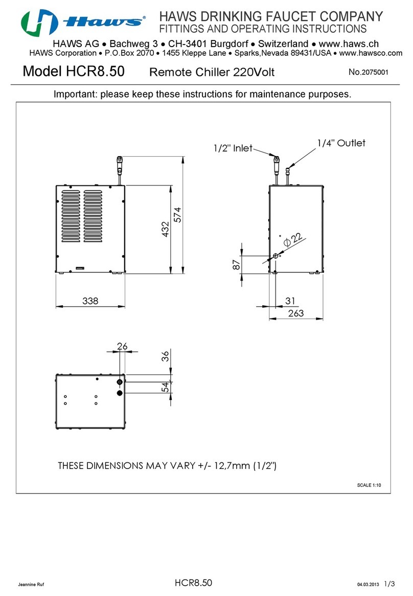 Haws HCR8.50 Fittings guide
