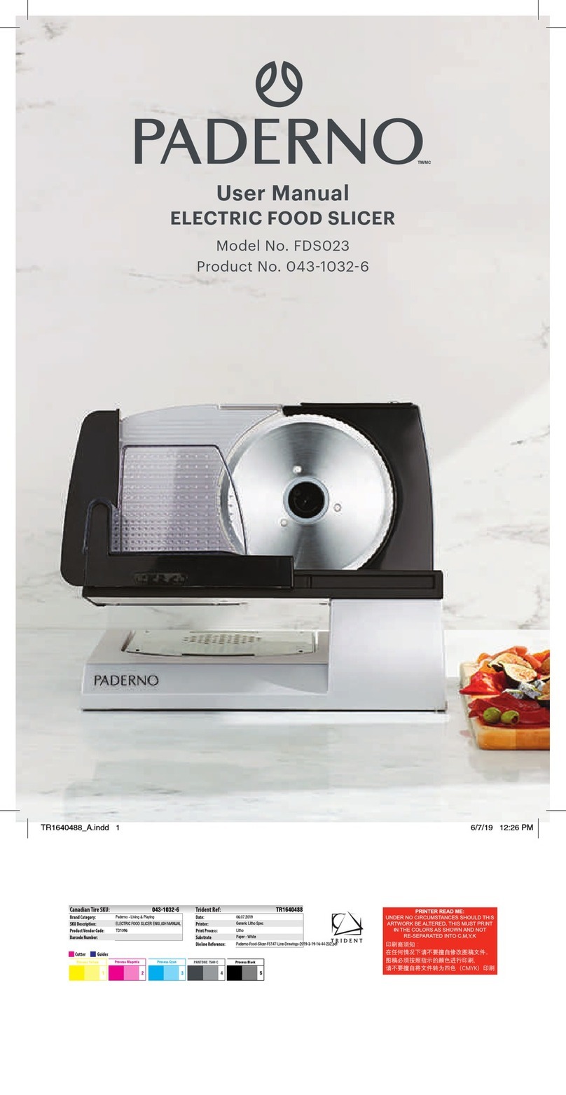 Paderno FDS023 user manual