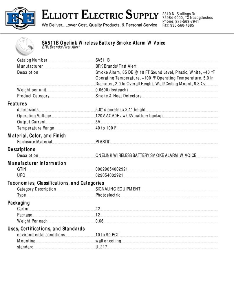 ESE BRK First Alert SA511B quick start guide
